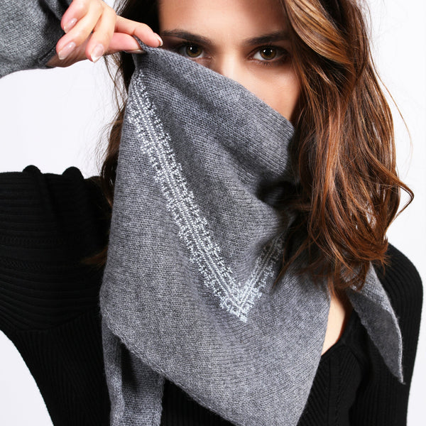 GRAY CASHMERE TRIANGLE SCARF | IBRAHIM – SEP the brand - Jordan