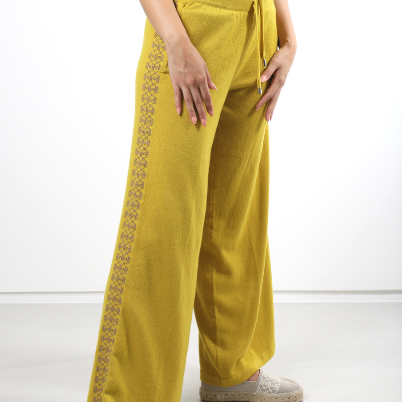LIME CASHMERE SWEATPANTS | BEEHIVE