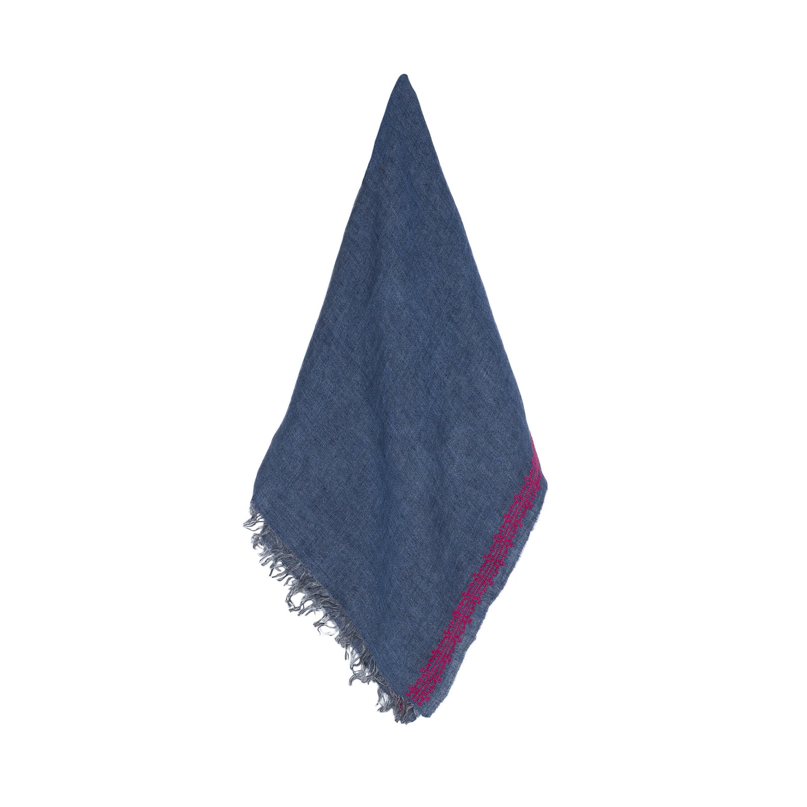 BLUE LINEN SHAWL IBRAHIM + HANA ROSE