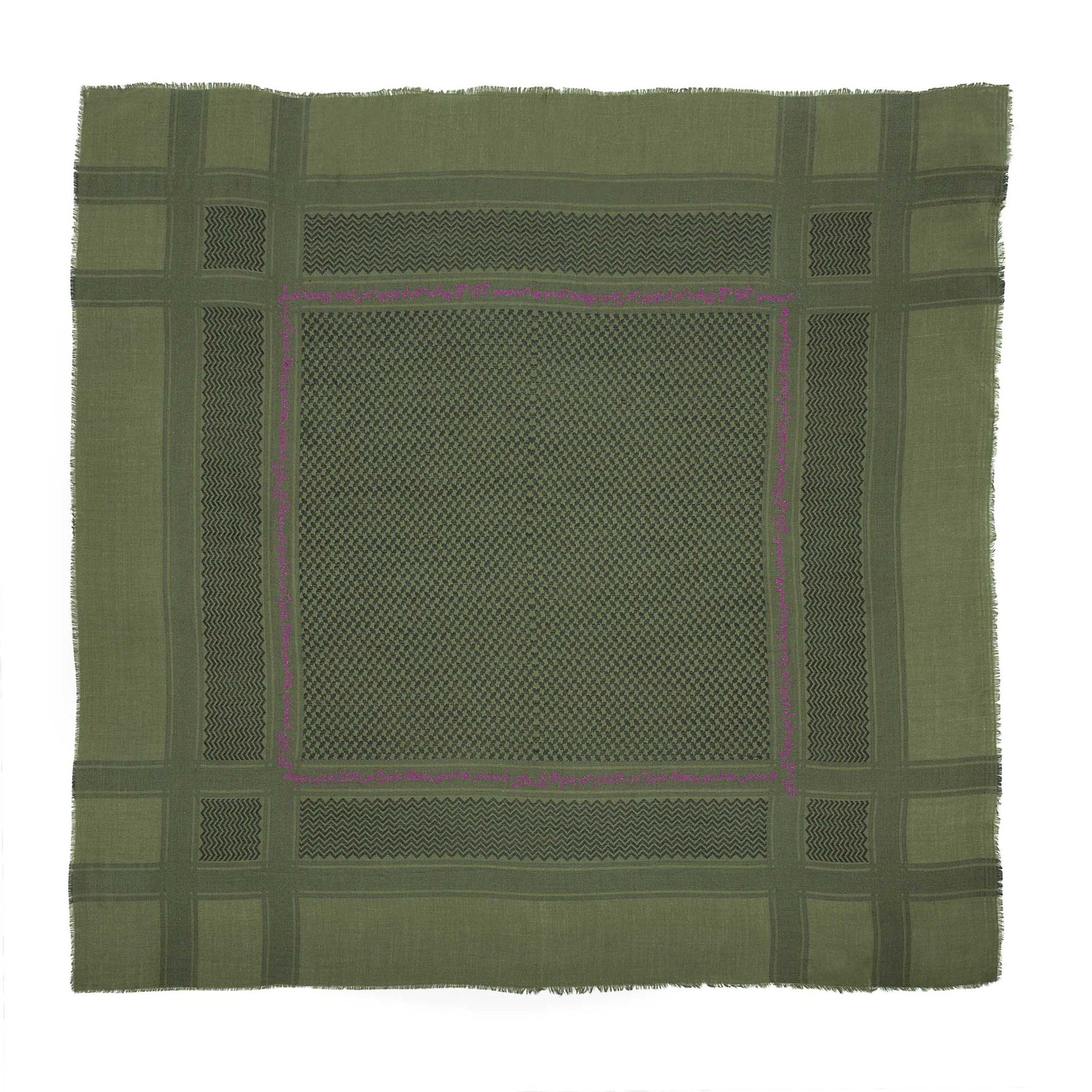 KHAKI MERINO WOOL & SILK IBN BATTUTA KEFFIYEH