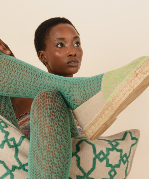 LINEN ESPADRILLES | BEEHIVE LIME GREEN