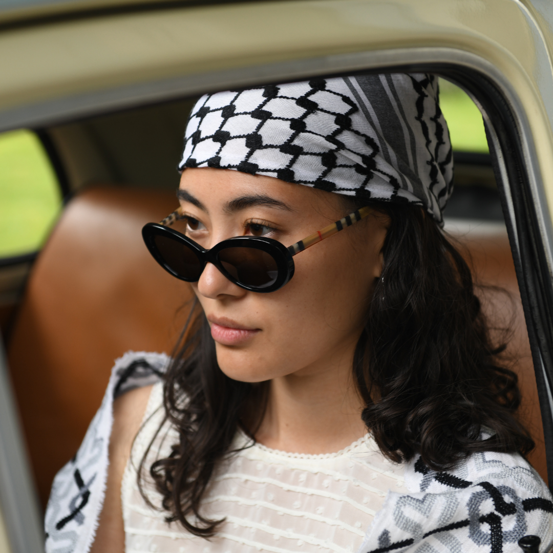 MINI BLACK & WHITE FLAME KEFFIYEH