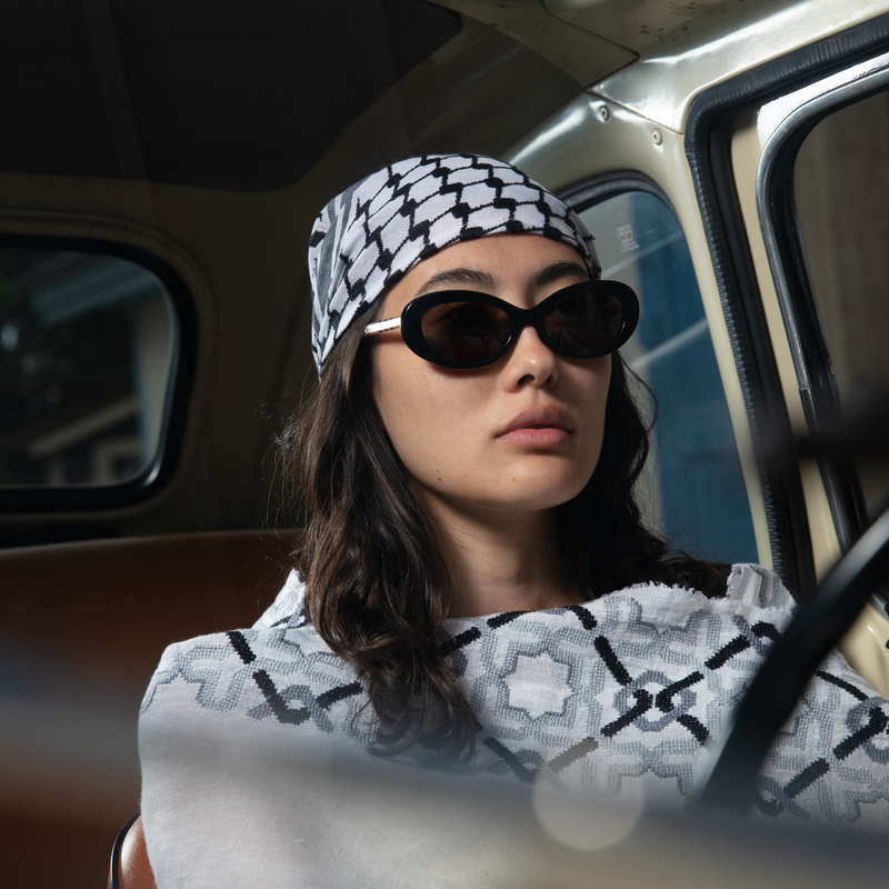 MINI BLACK & WHITE FLAME KEFFIYEH