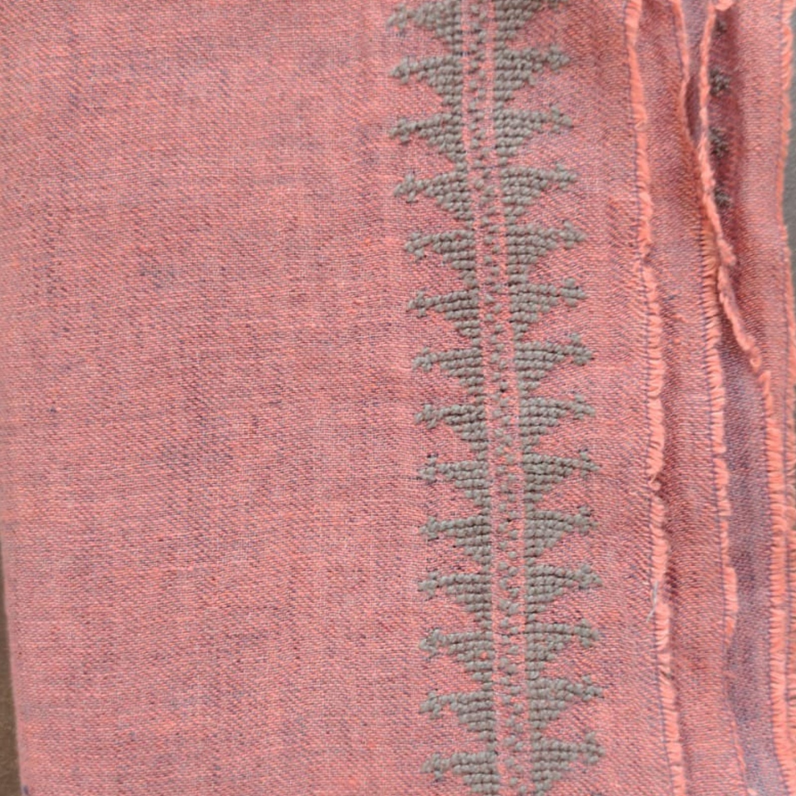 RED LINEN SHAWL MARY MAGDALENE