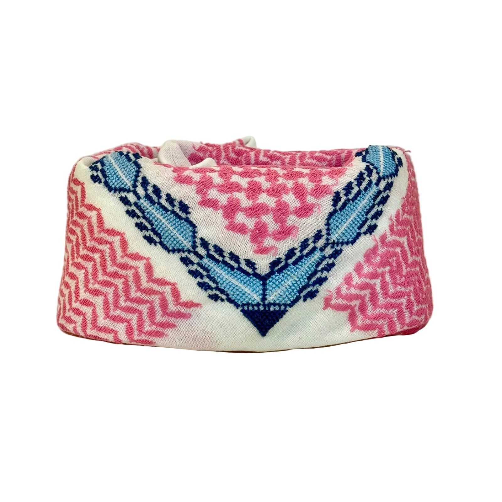 PINK & WHITE BLUE FLAME COTTON KEFFIYEH