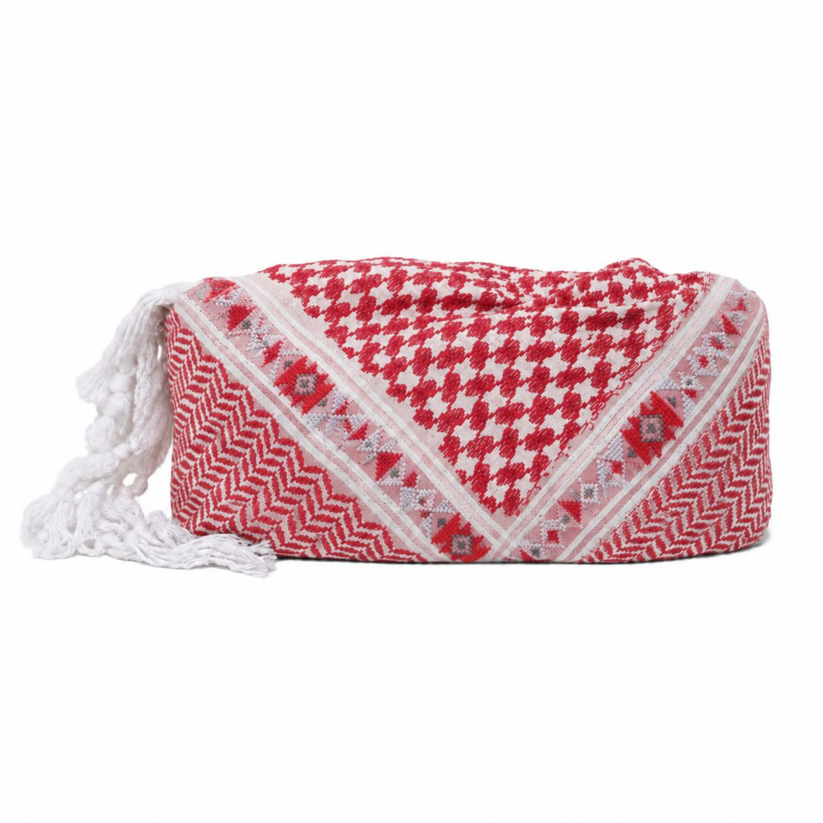 RED & WHITE SADU BEDUIN COTTON KEFFIYEH
