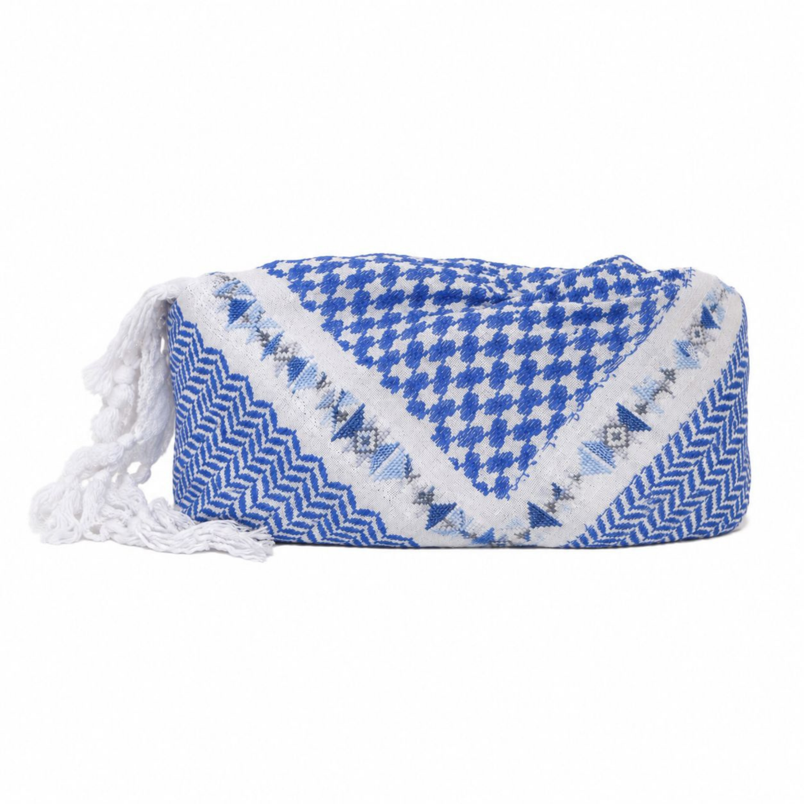 BLUE & WHITE SADU BEDUIN COTTON KEFFIYEH