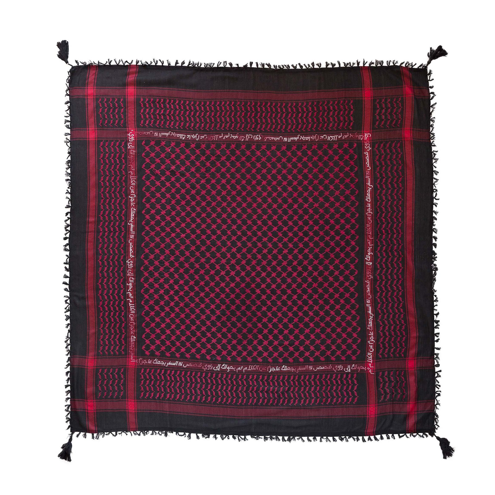 BLACK & BURGUNDY IBN BATTUTA COTTON SPECIAL EDITION KEFFIYEH