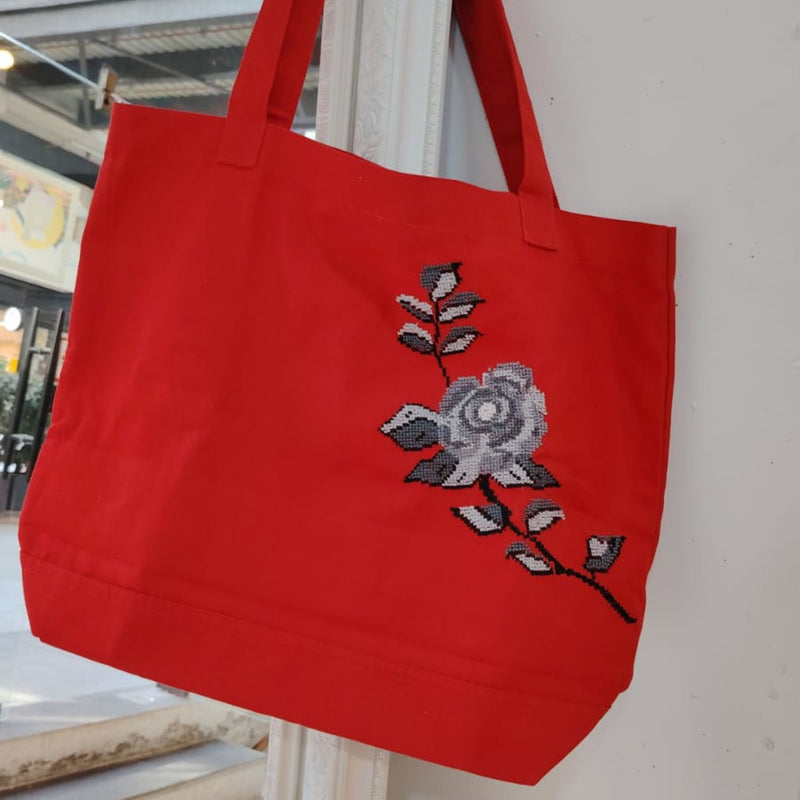Red Canvas Bag Hana Rose