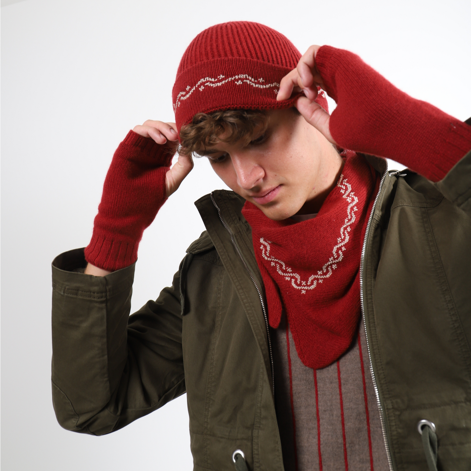 RUBY CASHMERE TRIANGLE SCARF WAVES – SEP the brand Jordan