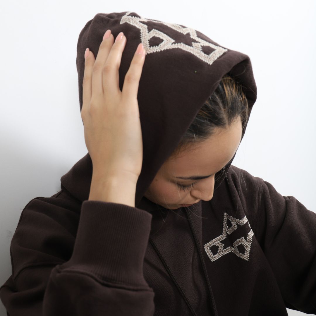 Organic Cotton Brown Hoodie Al Quds